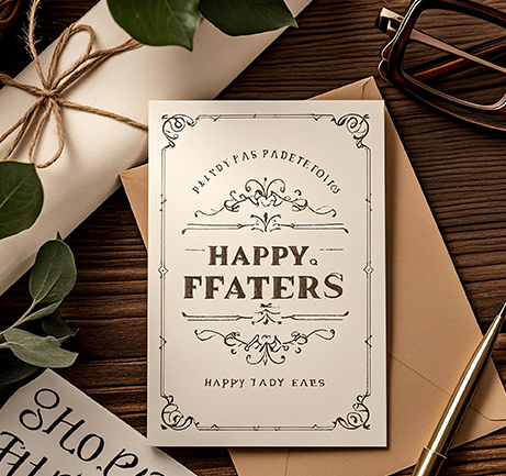 Children's greeting cards convey love to fathers.