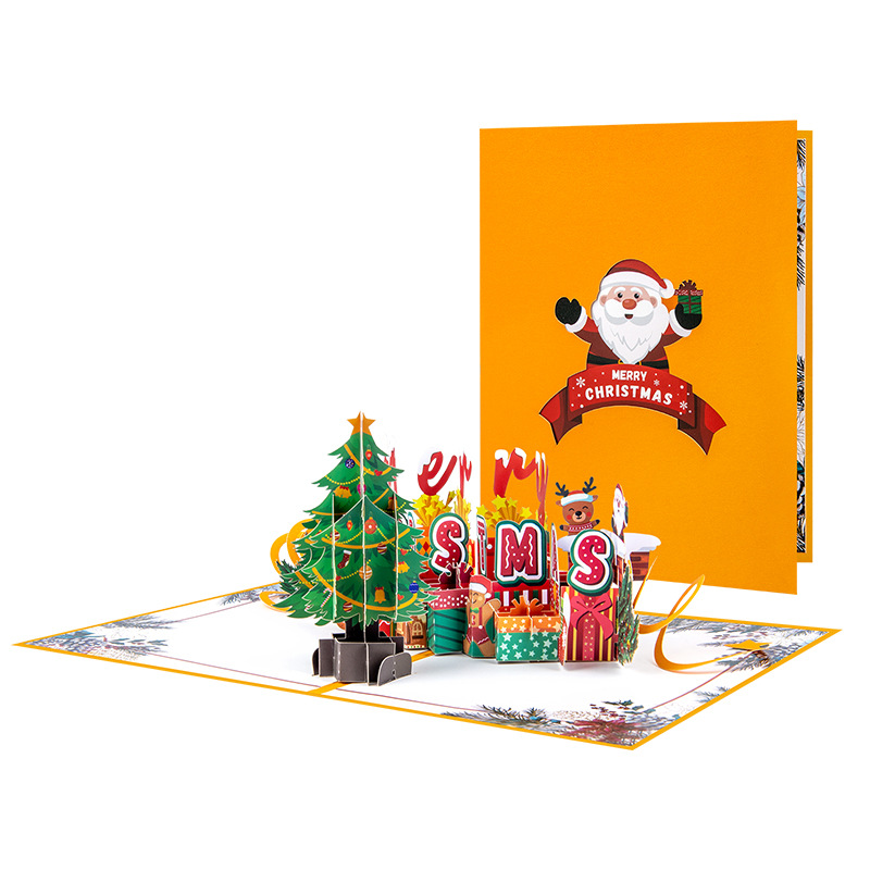 Interactive Magical Snowman Christmas Tree Jesus Santa Bear Pop Up 3d Paper Christmas Greeting Card