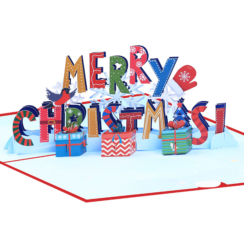 Interactive Magical Snowman Christmas Tree snowflake Jesus Santa Claus Religious Pop Up 3d Paper Christmas Greeting Card