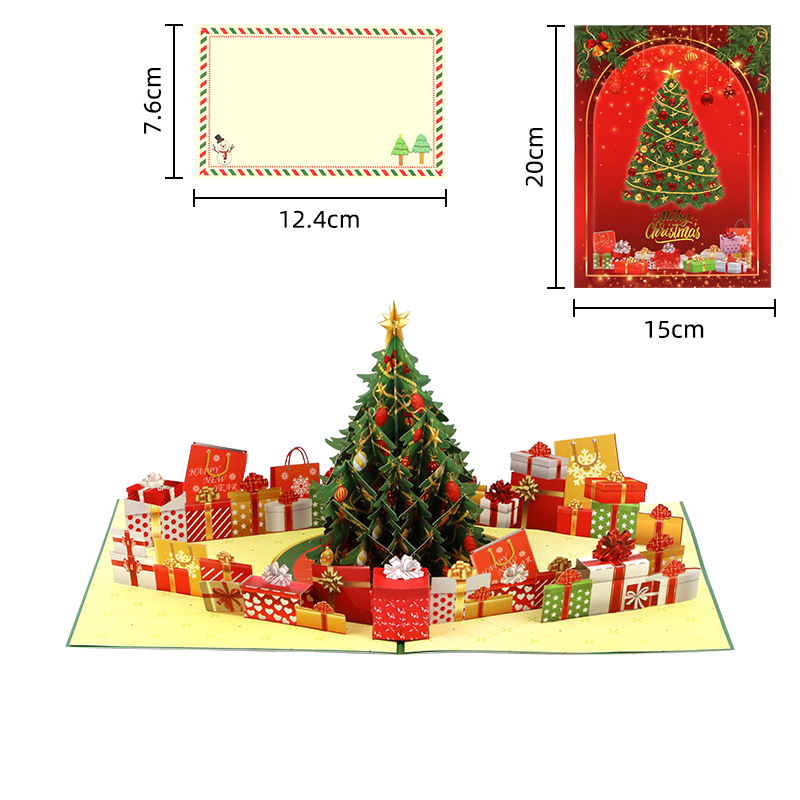 Interactive Magical Snowman Christmas Tree Jesus Santa Claus Religious Gift Boxes Scene Pop Up 3d  Light and Music Paper Christmas Greeting Card