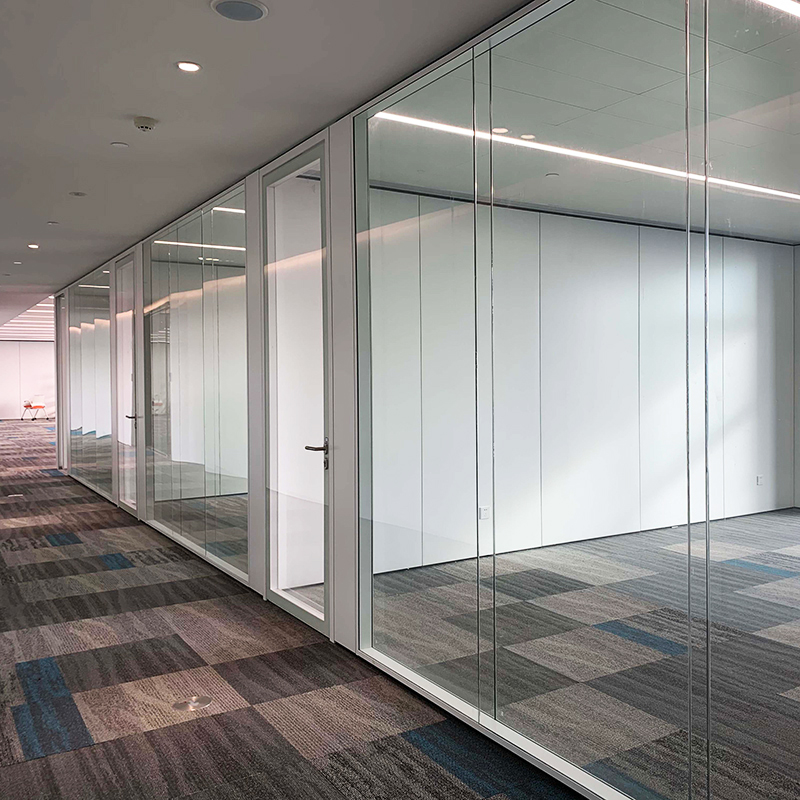 Full View Frameless Glass Office Partition Wall