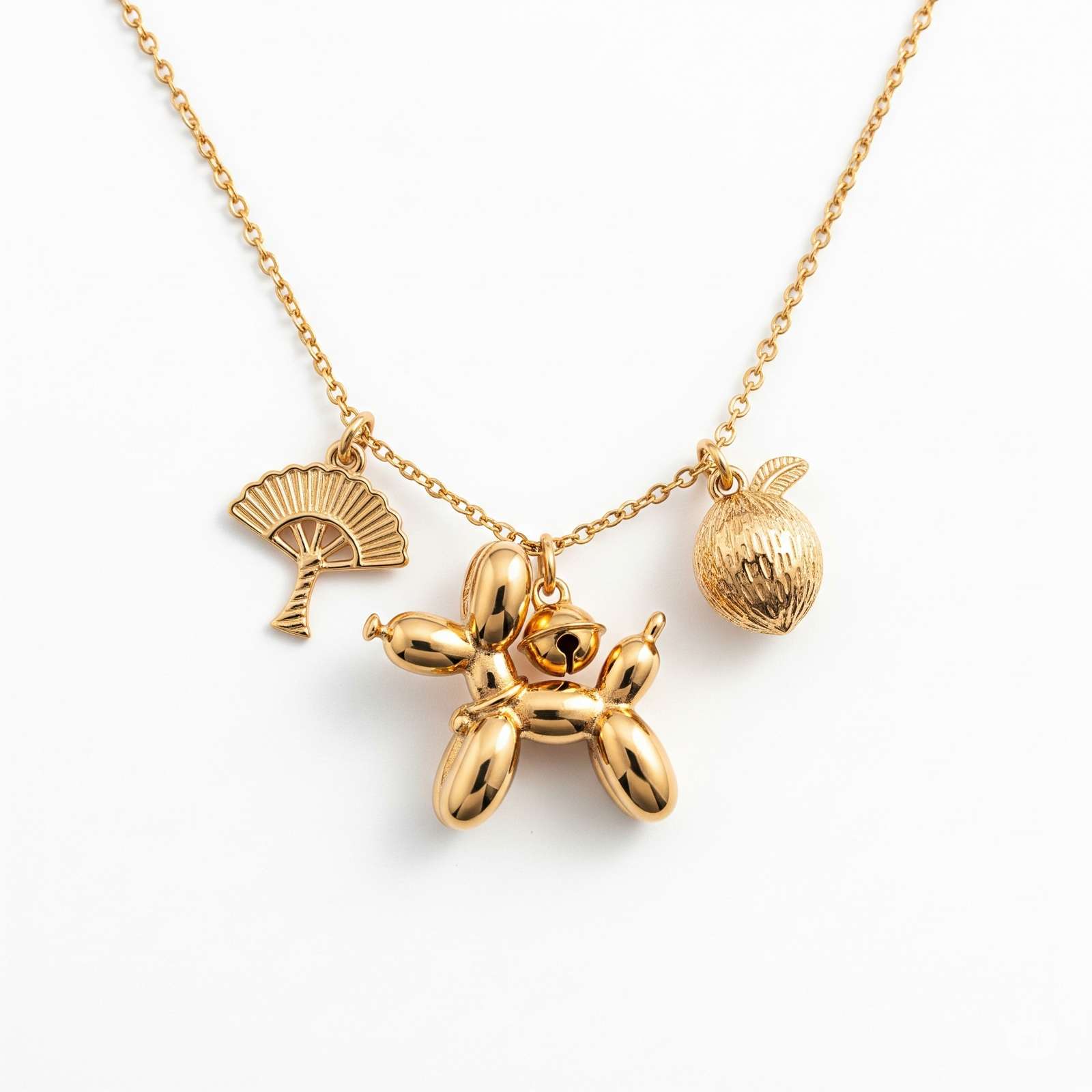 Adorable Women's Stainless Steel Charm 3D Balloon Dog Pendant Necklace