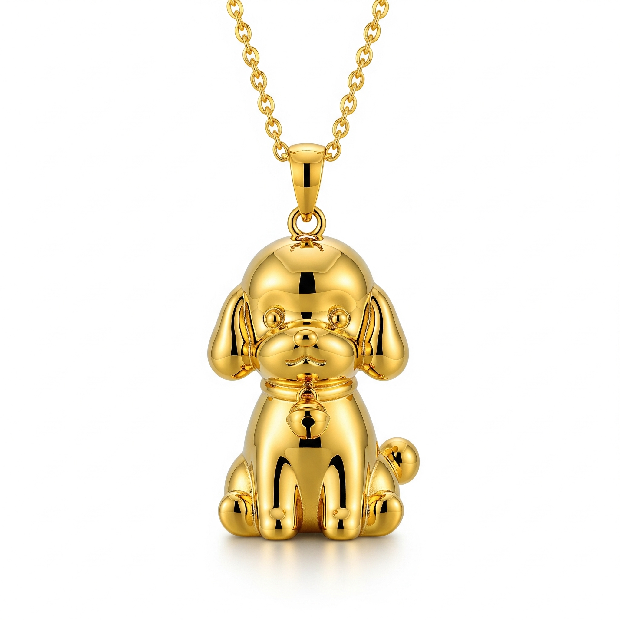 Cute 3D Women Stainless Steel Funny Charm Poodle Custom Dog Pendant Necklace