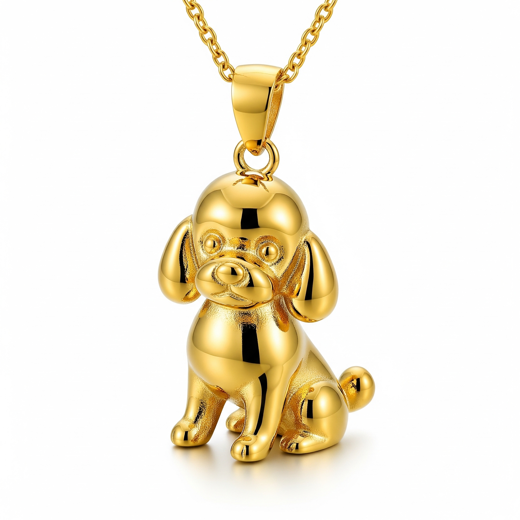 Cute 3D Women Stainless Steel Funny Charm Dog Custom Pendant Necklace