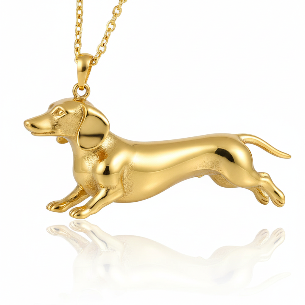 Dainty Stainless Steel Dachshund Dog Pendant Necklace Personalized Pet Jewelry