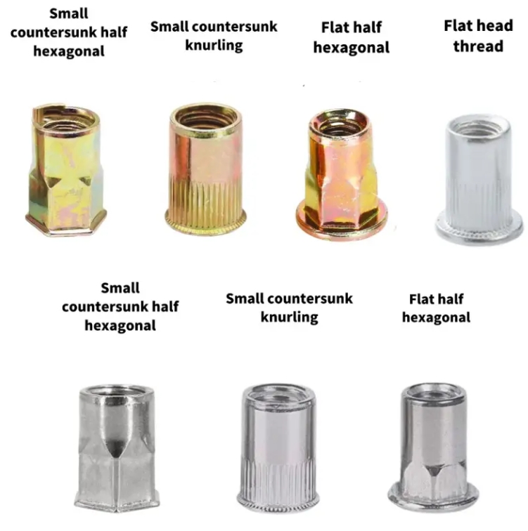 Flat Head Knurled Rivet Nut DIN7340 Stainless Steel Countersunk Nuts