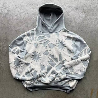 White Floral Hoodie