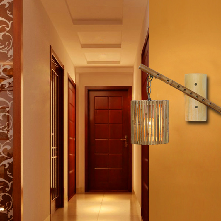 Bamboo Wall Lamp – Handmade Rustic Sconce Light