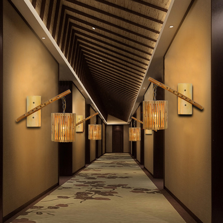 Bamboo Wall Lamp – Handmade Rustic Sconce Light