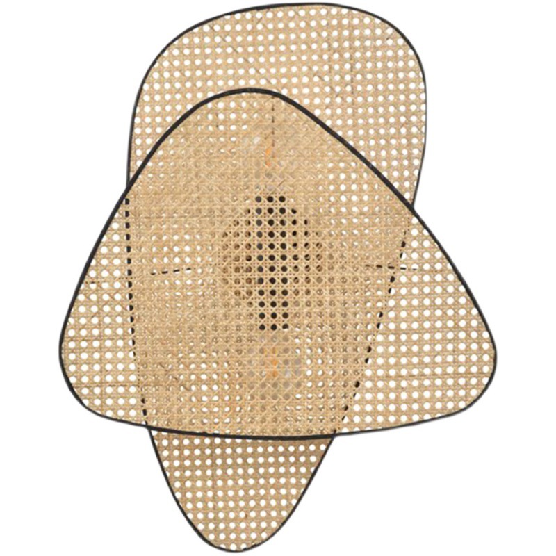 Handcrafted Rattan Wall Sconce - Minimalist Artistic Light