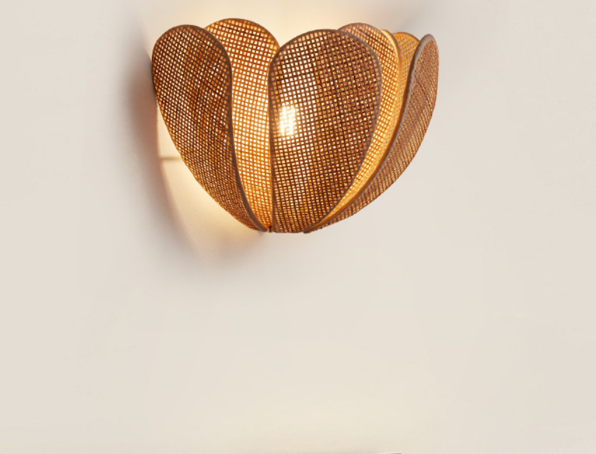 Handmade Rattan Wall Sconce Light – Natural Woven Decorative Lighting Fixture