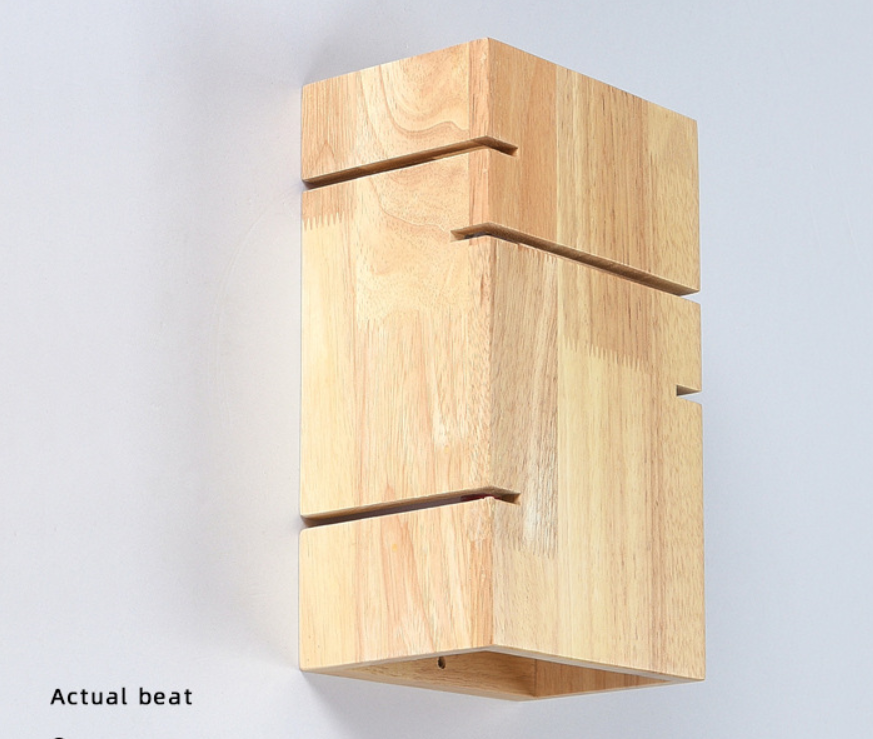 Handmade Solid Wood Wall Lamp Collection - Eco-Friendly Wooden Sconce Series