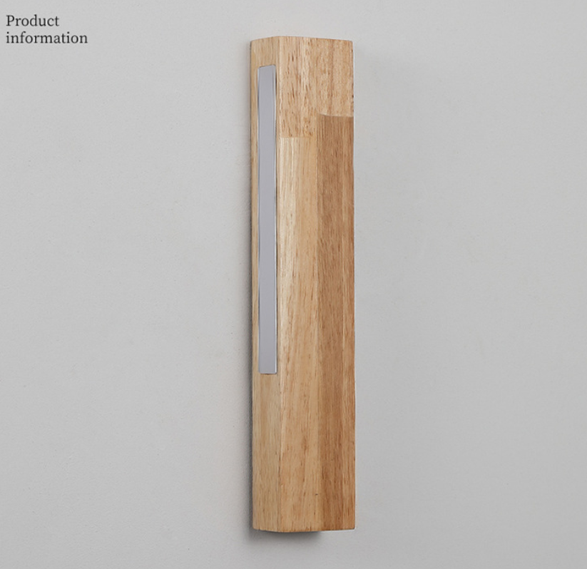 Handmade Solid Wood Wall Lamp - Minimalist Wooden Sconce