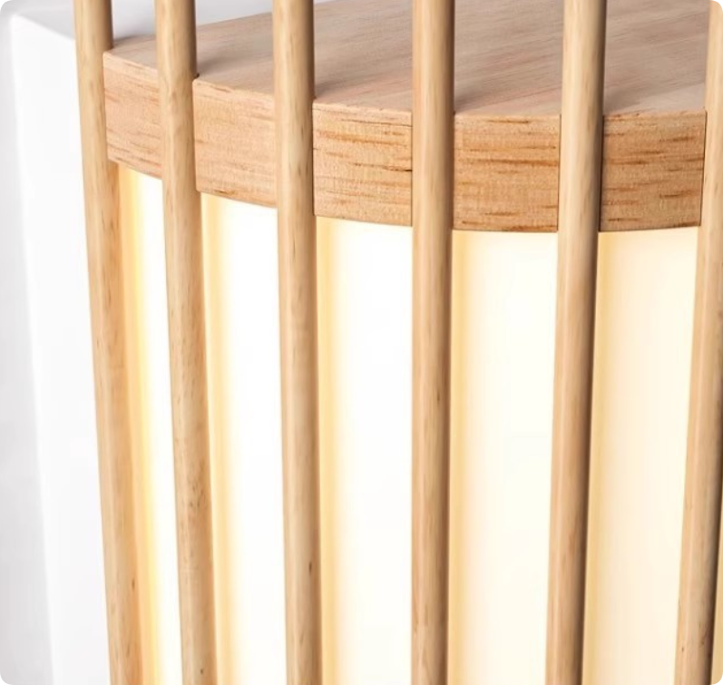 Handmade Solid Wood Woven Wall Lamp - Modern Wooden Wall Sconce