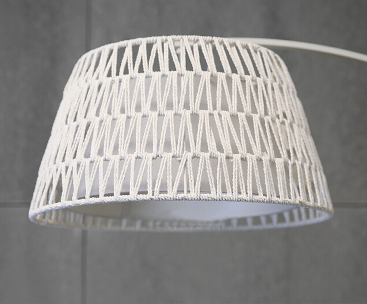 Modern Rattan Arc Floor Lamp – Handwoven Boho Standing Light with Wicker Shade for Living Room, Bedroom, Reading Corner – Minimalist & Eco-Friendly Décor