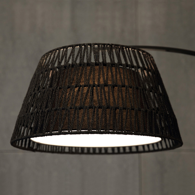 Modern Rattan Arc Floor Lamp – Handwoven Boho Standing Light with Wicker Shade for Living Room, Bedroom, Reading Corner – Minimalist & Eco-Friendly Décor