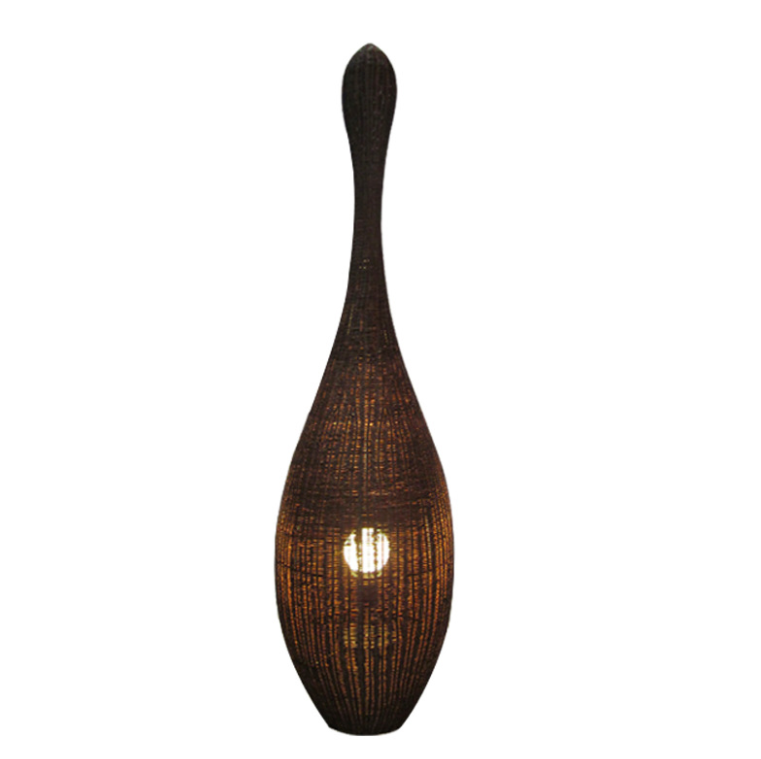 Rattan Floor Lamp – Tall Handwoven Decorative Standing Light
