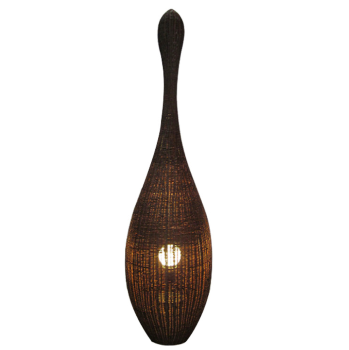 Rattan Floor Lamp – Tall Handwoven Decorative Standing Light