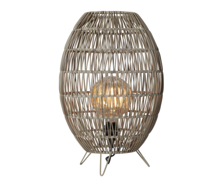 Boho Rattan Floor Lamp - Handmade Woven Bamboo Standing Light Fixture