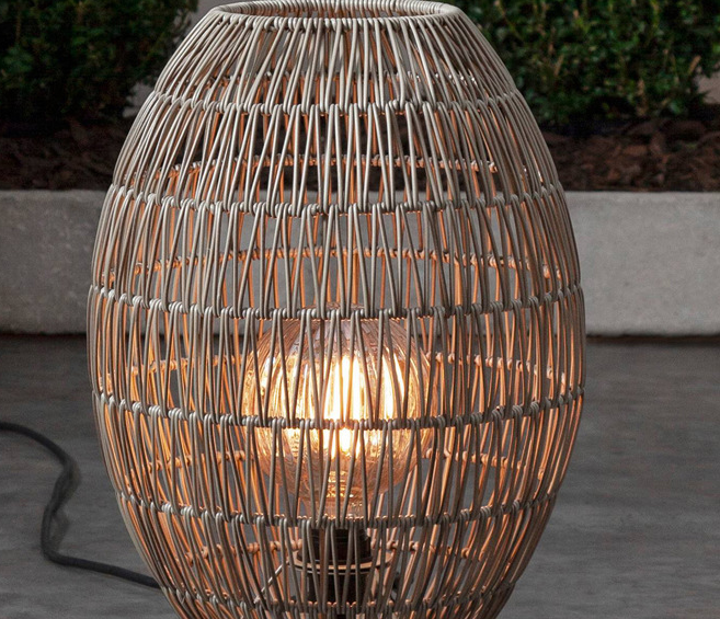 Boho Rattan Floor Lamp - Handmade Woven Bamboo Standing Light Fixture