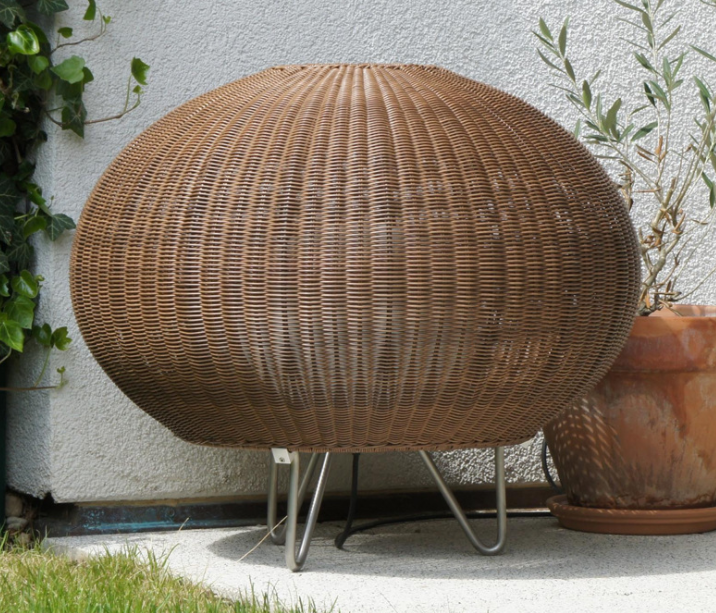 Woven Rattan Table Lamp – Boho Handcrafted Nightstand Light for Bedroom, Living Room, Hotel