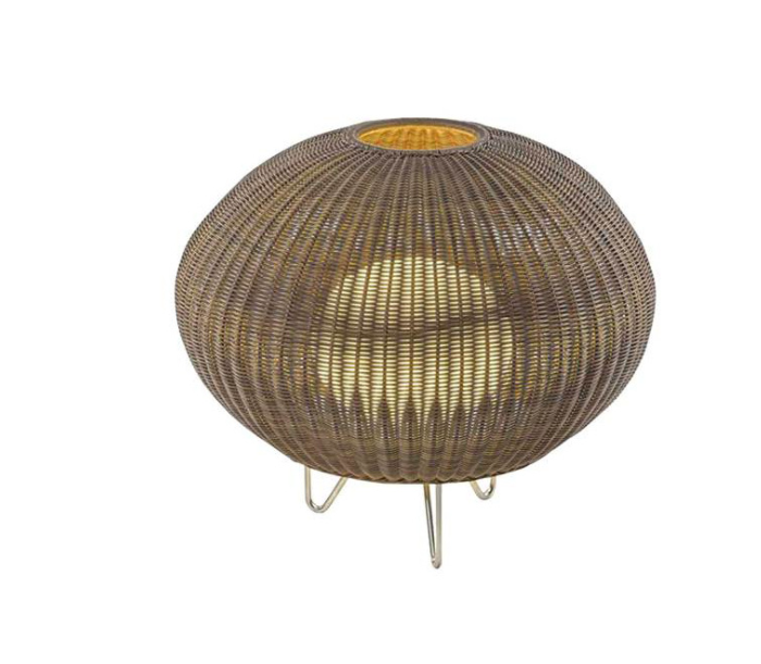 Woven Rattan Table Lamp – Boho Handcrafted Nightstand Light for Bedroom, Living Room, Hotel