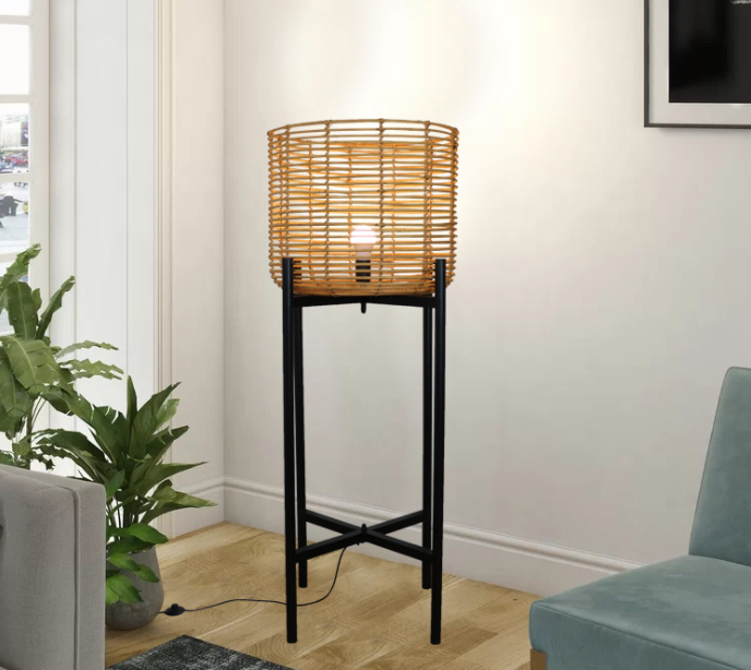 Modern Rattan Floor Lamp - Nordic Minimalist Tall Lamp