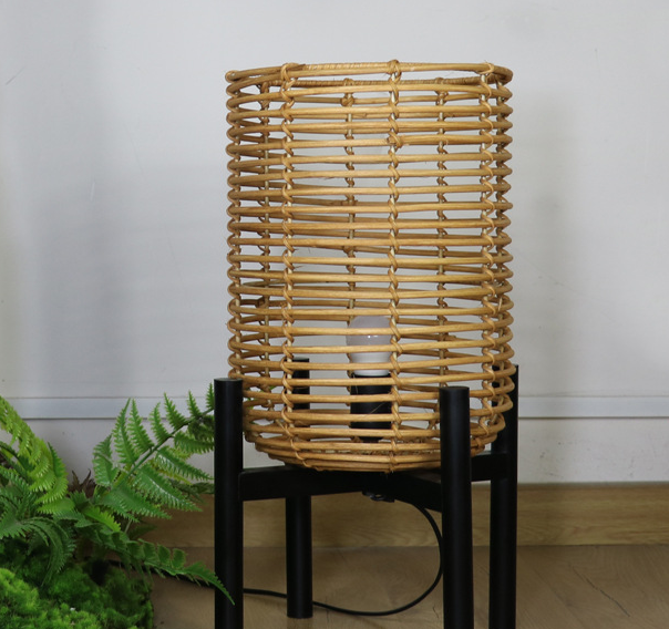 Modern Rattan Floor Lamp - Nordic Minimalist Tall Lamp