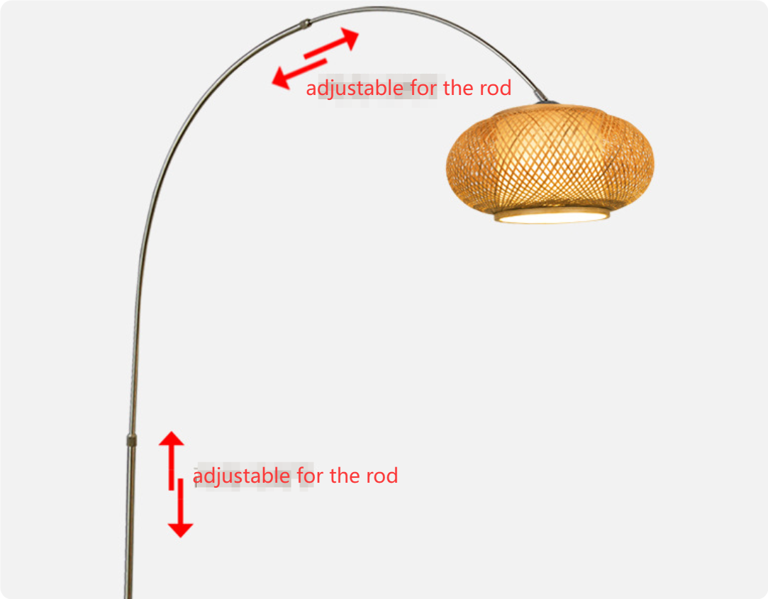 Modern Bamboo Shade Arc Floor Lamp with Marble Base – Minimalist Standing Lamp for Living Room & Bedroom