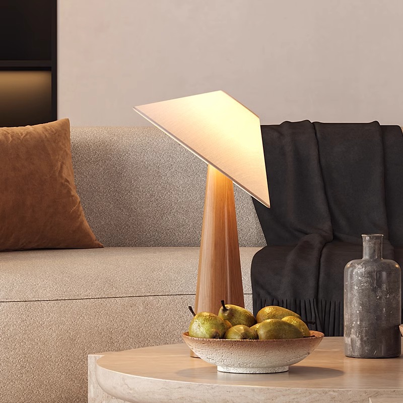 Nordic Solid Wood Fabric Table Lamp - Natural Style Decorative Light