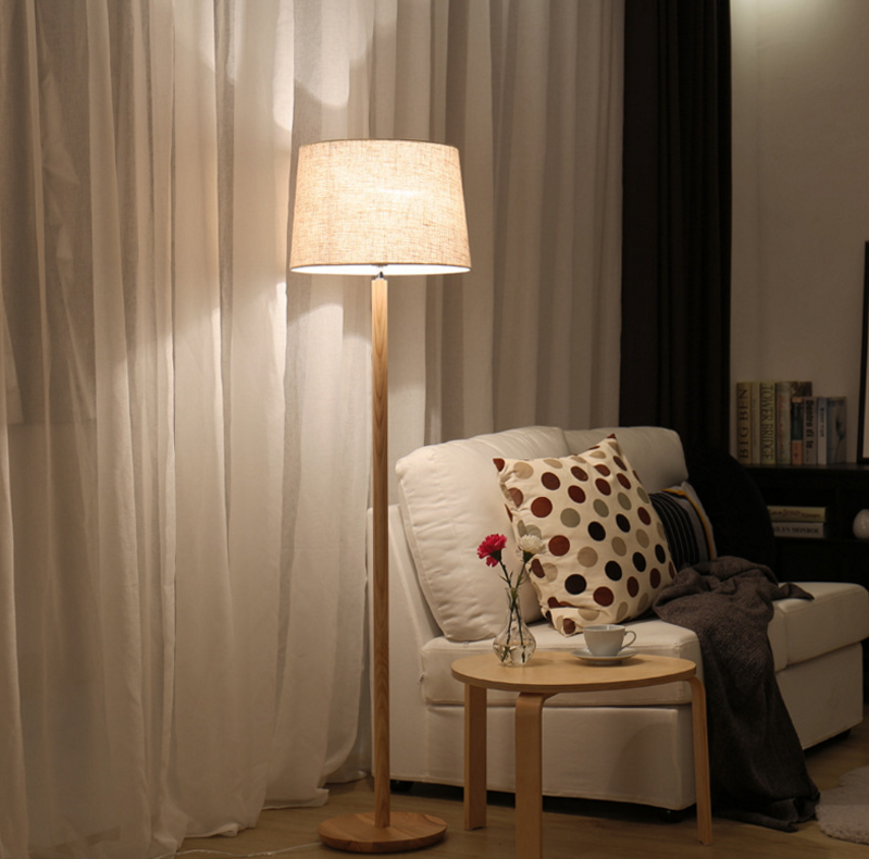 Modern Solid Wood Floor Lamp – Minimalist Standing Light for Hotels, Homes, Restaurants & Commercial Spaces