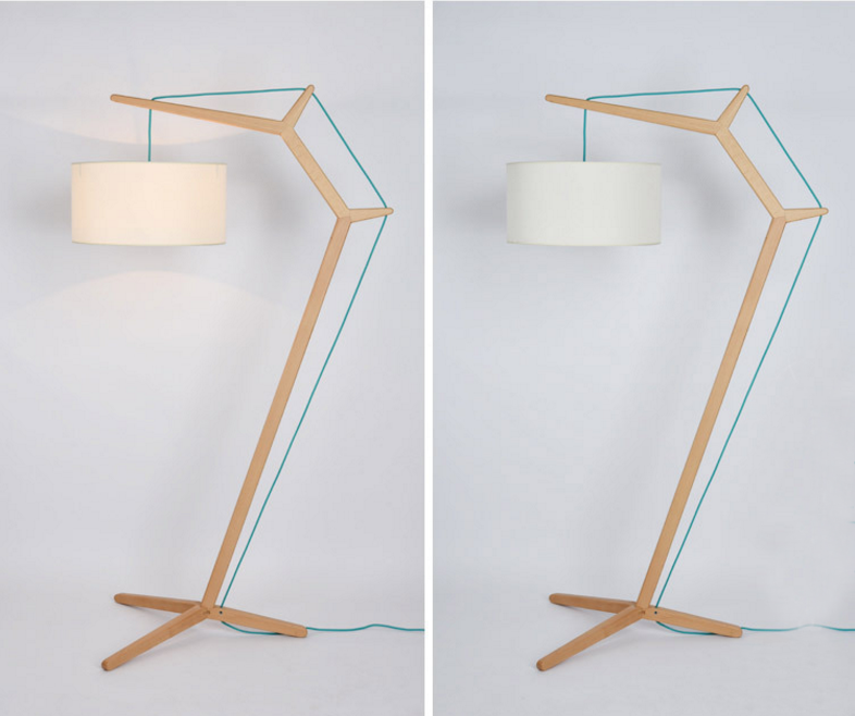 Modern Solid Wood Floor Lamp with Fabric Shade – Stylish Standing Lamp for Home, Hotel & Commercial Spaces