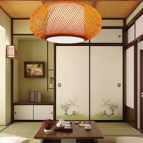 Nordic Bamboo Cage Pendant Light - Minimalist Japanese Style Ceiling Lamp