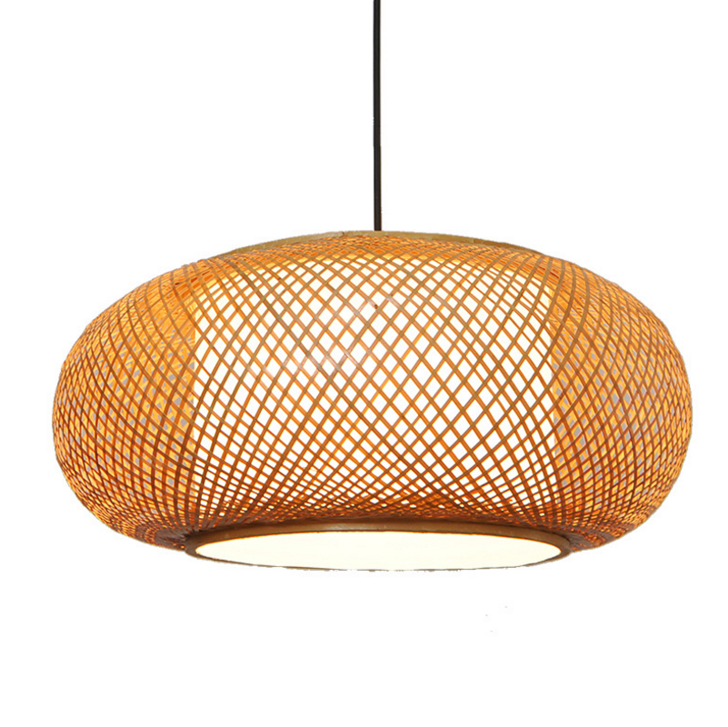 Nordic Bamboo Cage Pendant Light - Minimalist Japanese Style Ceiling Lamp