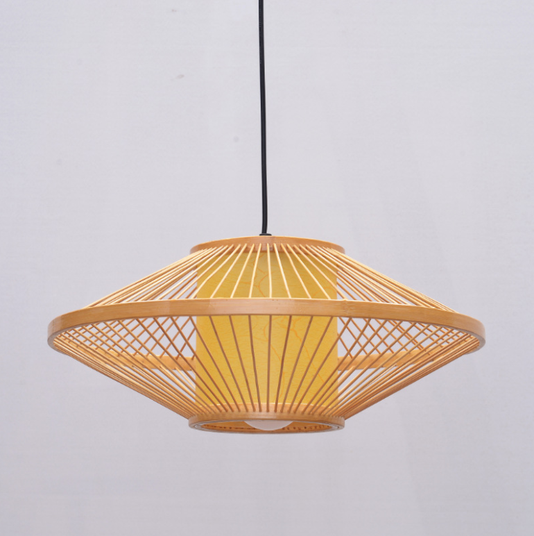 Handwoven Bamboo Pendant Light | Asian Style Ceiling Lamp | Restaurant & Hotel Lighting