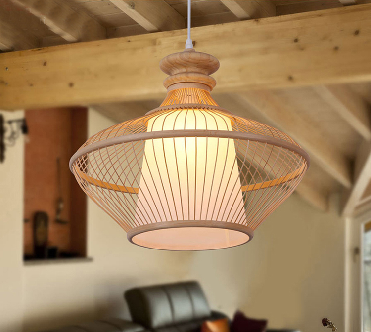 Natural Bamboo Rattan Woven Pendant Light – Handcrafted Hanging Lamp for Dining Room, Restaurant, or Boutique Spaces