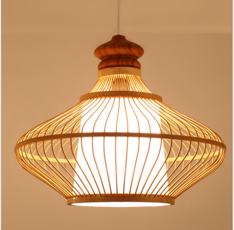 Natural Bamboo Rattan Woven Pendant Light – Handcrafted Hanging Lamp for Dining Room, Restaurant, or Boutique Spaces