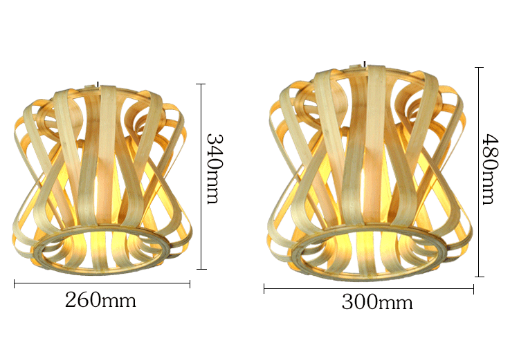 Handcrafted Bamboo Ribbon Pendant Light – Natural Japanese Style Lampshade for Living Room, Bedroom, or Dining