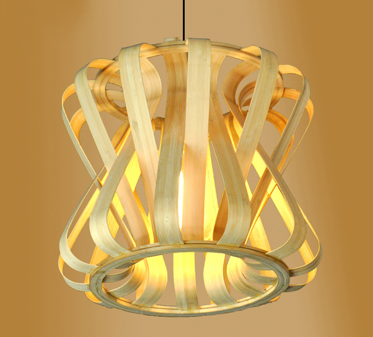 Modern Japanese Style Bamboo Pendant Light – Handwoven Natural Lampshade for Living Room, Dining Room, Bedroom