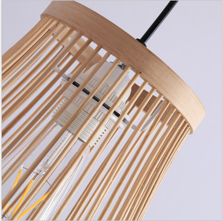 Handwoven Rattan Pendant Light – Teardrop Shape Hanging Lamp for Dining, Café, and Boutique Interiors