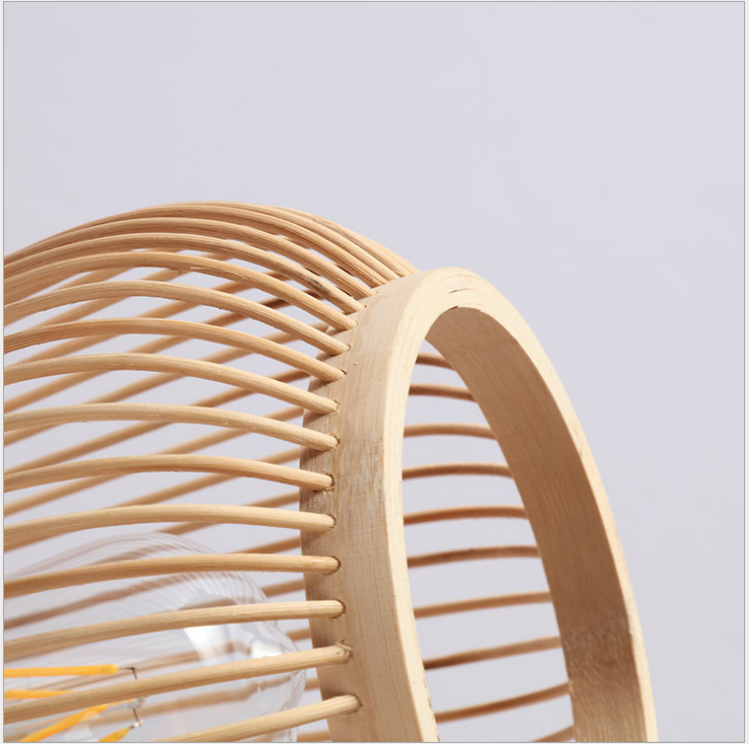 Handwoven Rattan Pendant Light – Teardrop Shape Hanging Lamp for Dining, Café, and Boutique Interiors