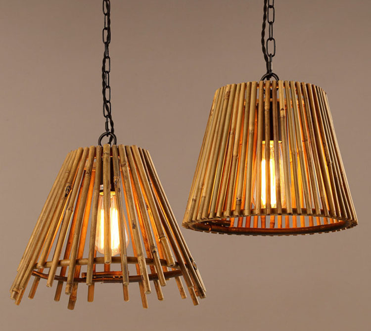 Cylinder Bamboo Woven Pendant Light for Restaurants and Hotels