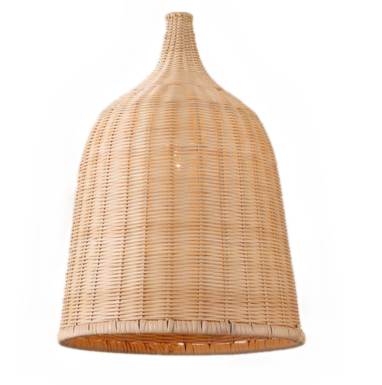 Handwoven Rattan Pendant Light - Natural Boho Ceiling Lamp