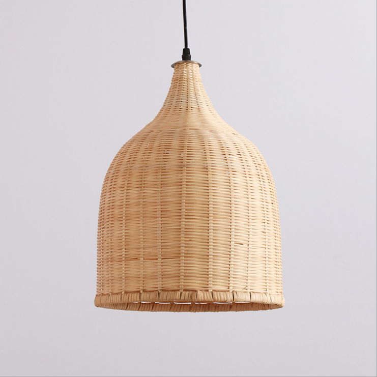Handwoven Rattan Pendant Light - Natural Boho Ceiling Lamp