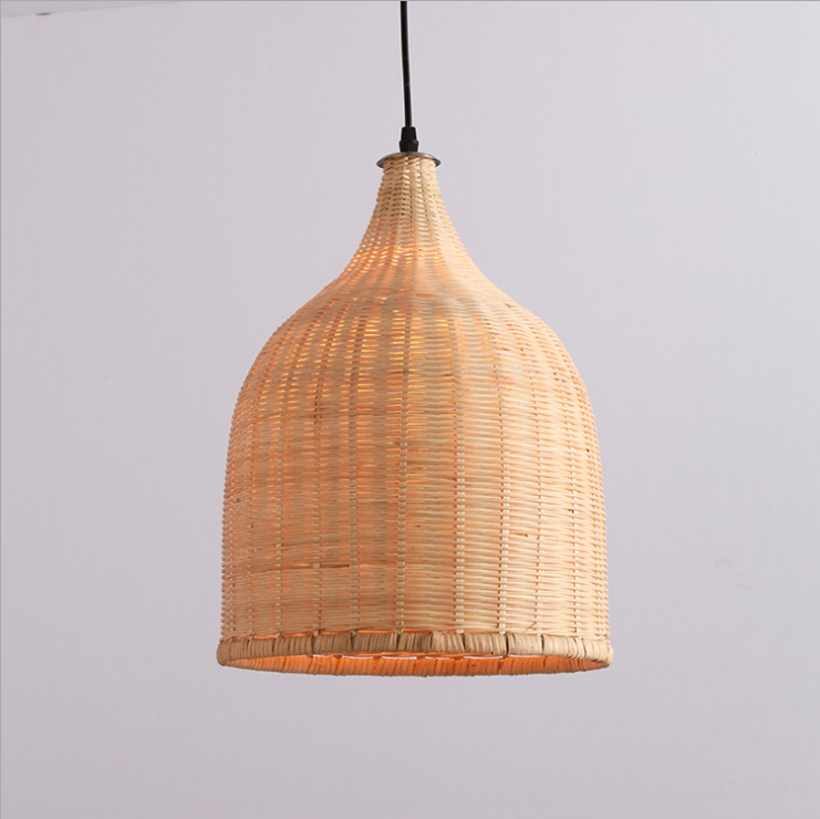 Handwoven Rattan Pendant Light - Natural Boho Ceiling Lamp