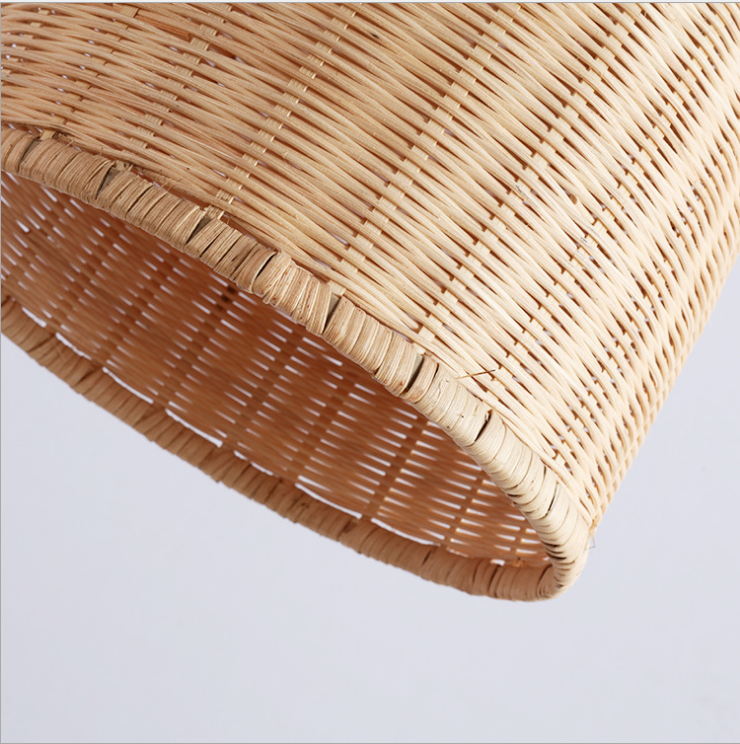 Handwoven Rattan Pendant Light - Natural Boho Ceiling Lamp