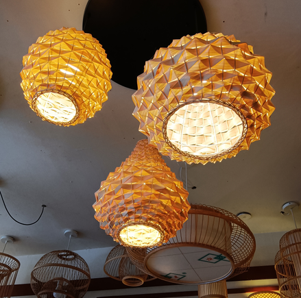 Rattan Pendant Light Set