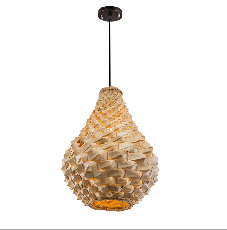 Handwoven Rattan Pendant Light – Natural Boho Ceiling Lamp