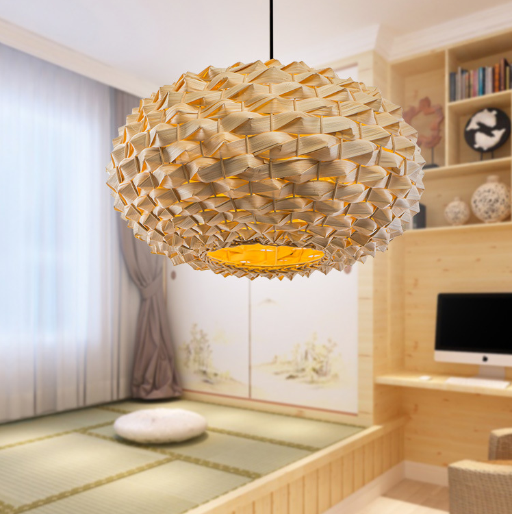 Handwoven Rattan Pendant Light – Natural Boho Ceiling Lamp
