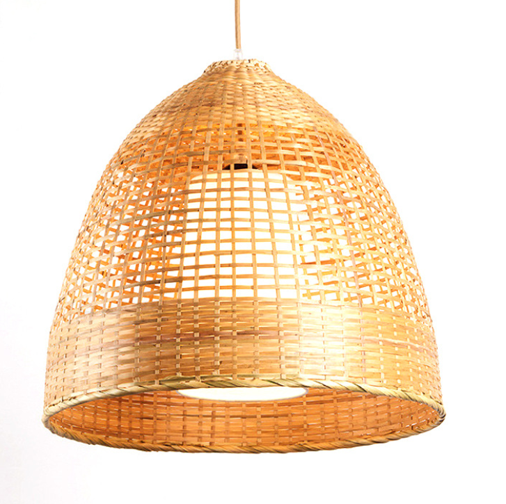 Layered Bamboo Pendant Light - Handmade Modern Oriental Ceiling Lamp